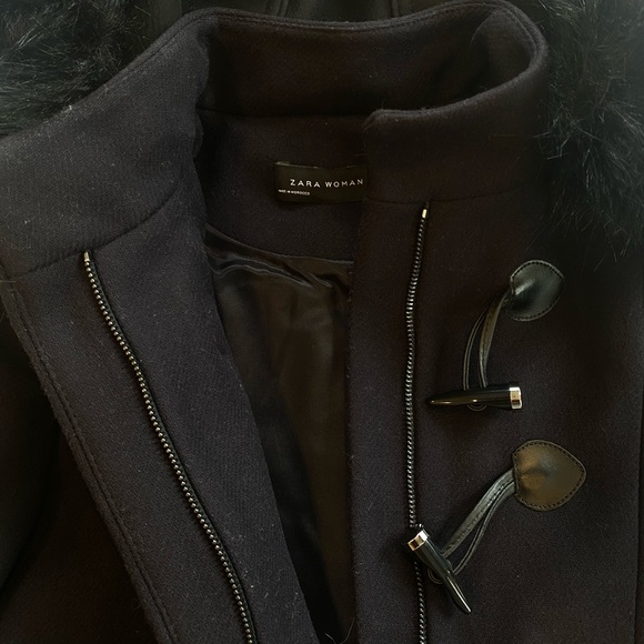 Zara Faux Fur Collar Coat - Picture 6 of 8